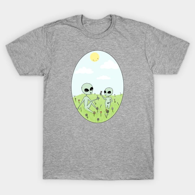 Spring Aliens T-Shirt by Little Spooky Studio